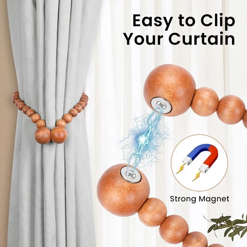 Magnetic Curtain Tiebacks Brown Curtain Holdbacks Curtains 2 Pack Nursery Decor